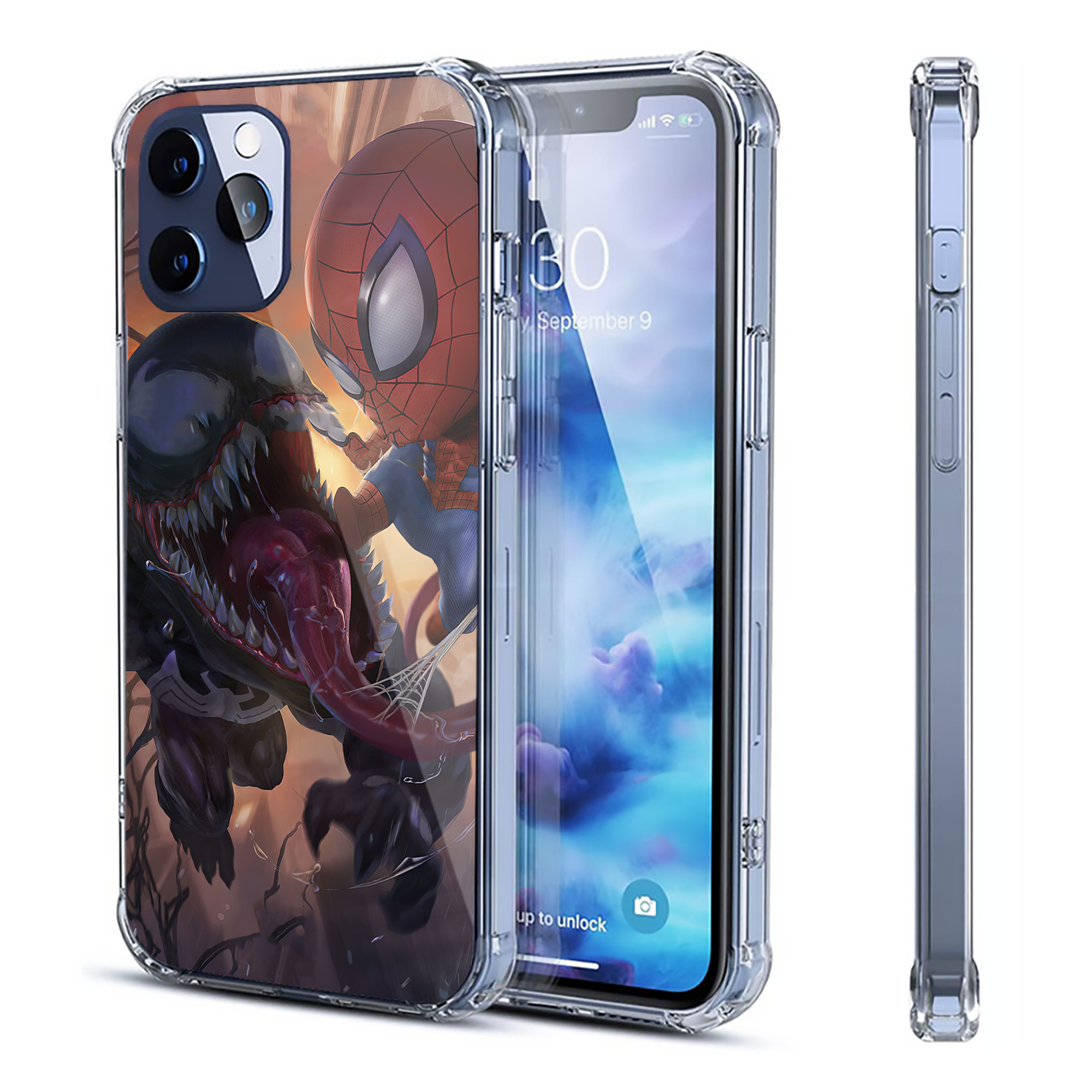 （画像用） Spider Man スパイダーマン 【iPhone 12シリーズ対応】透明スマホケース（クリアソフトケース）